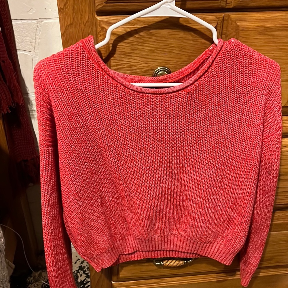 Bright pink red sweater
